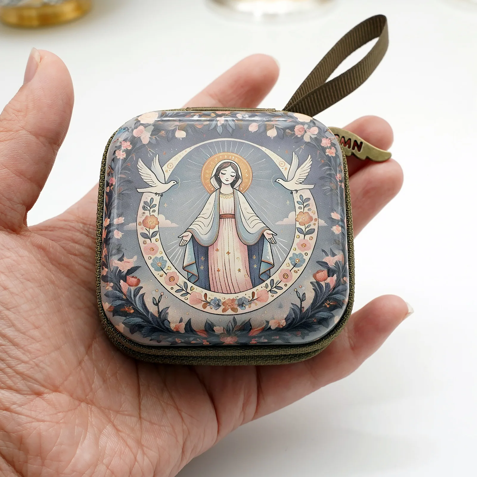 Christian Gift Christian Religious Jewelry Box Prayer Beads Storage Religious Rosary Bag For Catholic Gift Religious Gift