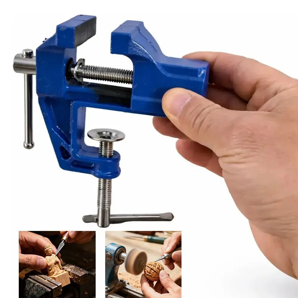 Tools Cast Steel Portable Small Vice Non-Slip Jaw Compact Table Clamp Heavy-Duty Precision Clamping Hobbyists