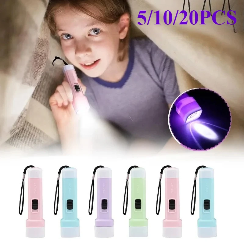 5/10/20PCS New Bright Jelly Color Mini Flashlight  Torch Camping Gift Practical Lantern Home Emergency Light Small Lamp