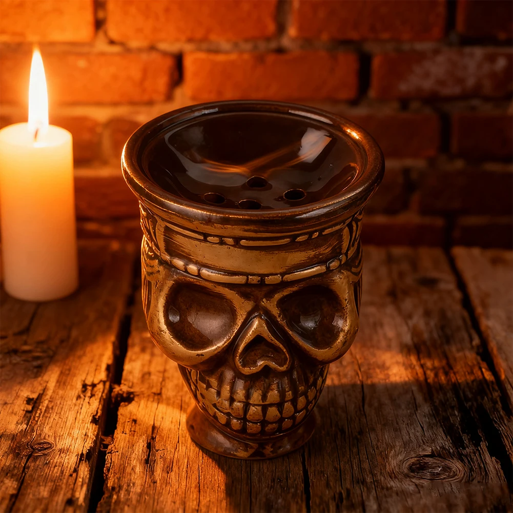 

Gothic Style Ceramic Skull Storage Stand Tray 3D Embossed Dark Theme Party Display Ambience Props Jewelry Packaging Accessories