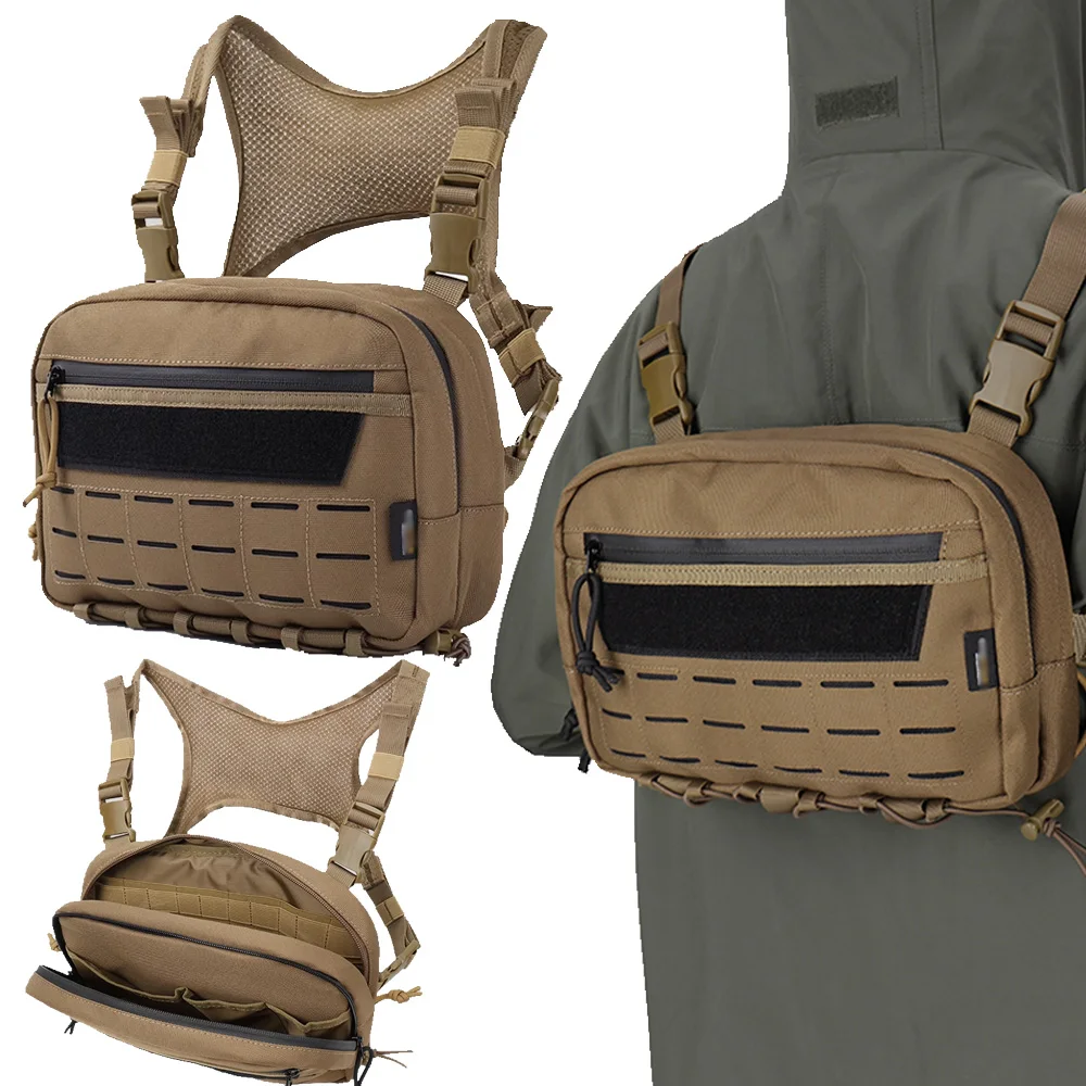 Tactical Chest Pack MOLLE Multi-Function Recon Kit Bag 915D Nylon Waterproof Tool Pouch