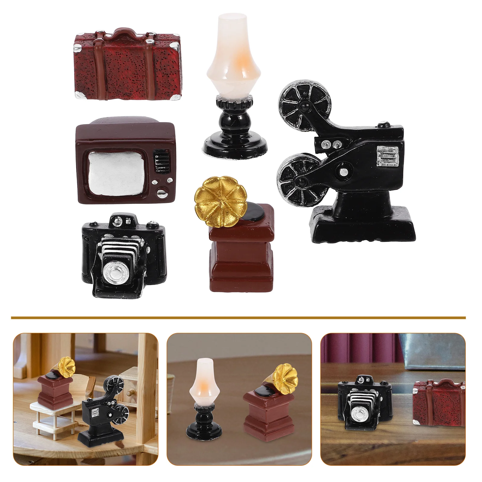 Home Decor Decoratieve Ornamenten Miniatuur Vintage Fonograaf Huis Meubilair Camera