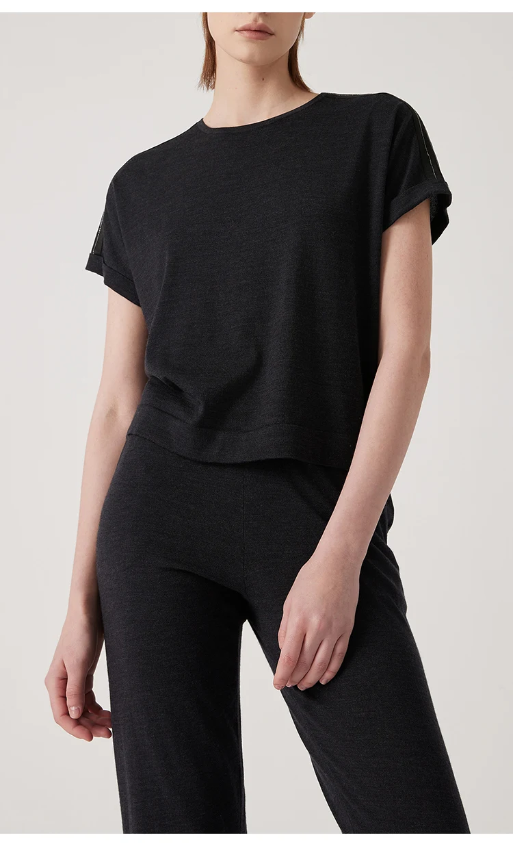 BC1101 Luxury Women's Silk Blend Merino Wool Pants High Quality Long Trousers 30% Silk 70% Wool Wear