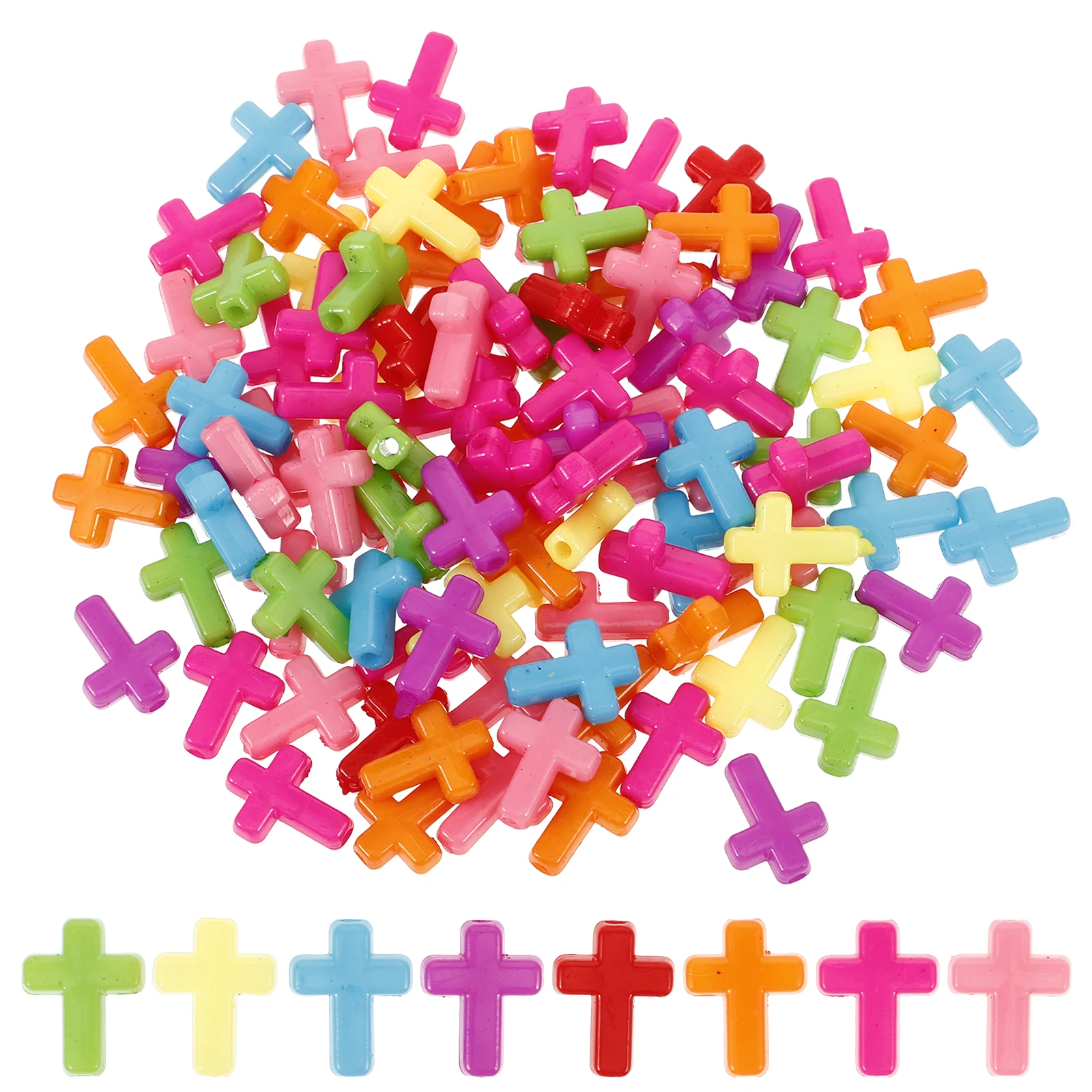 100 قطعة من الخرز المتقاطع من الأكريليك المكتنز ذات الألوان الزاهية لقلادة ذاتية الصنع وإكسسوارات حرفية