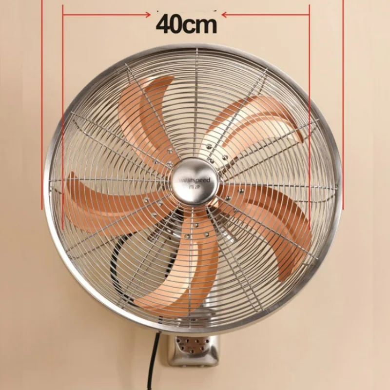 Metal Fan Cooling, Commercial Household Wide Edged Antique Iron Leaf Wall Fans, Retro Powerful Wall Mounted Electric Fan Home