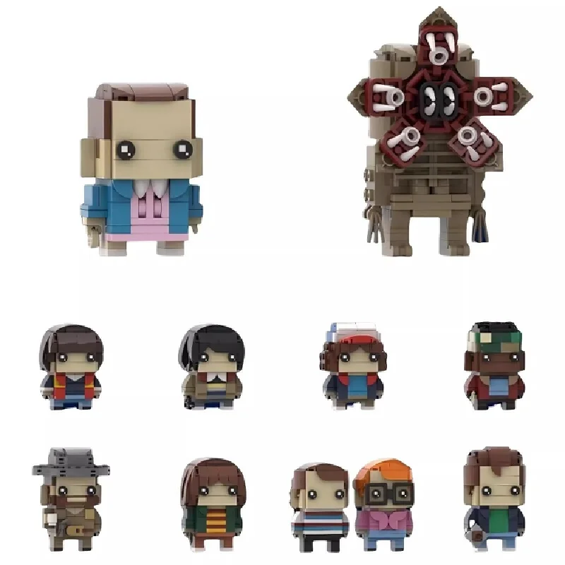 Toy ornaments MOC strange tales collection character square head series model puzzle mosaic building block ornaments male