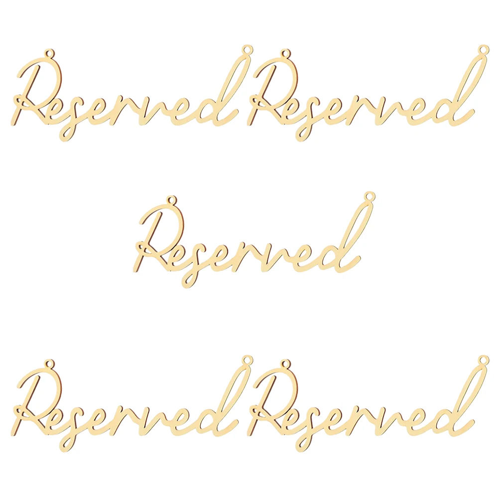 

6 Wooden Reserved Signs 20x8cm Thick 4mm Seat Chair Back Hanging Table Signs for Wedding Party Reusable Decorative Seats