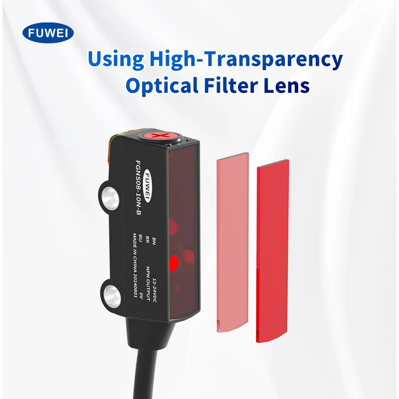 FGNS08-10PA-B Series Adjustable Photoelectric Sensor Switch 10-100mm Distance Measuring Background Inhibitory for Automation