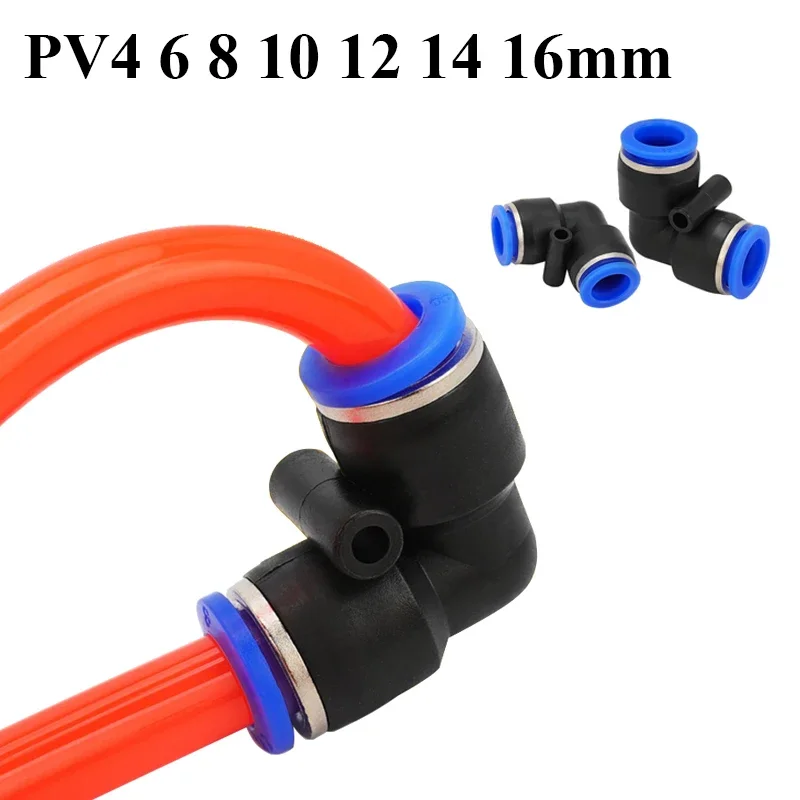 

100PCS PV 4mm 6mm 8mm 10mm 12mm Pipe Hose Tube 2 Way 90 Degree Elbow Pneumatic Plastic Quick Push In Fitting Connector Air Parts