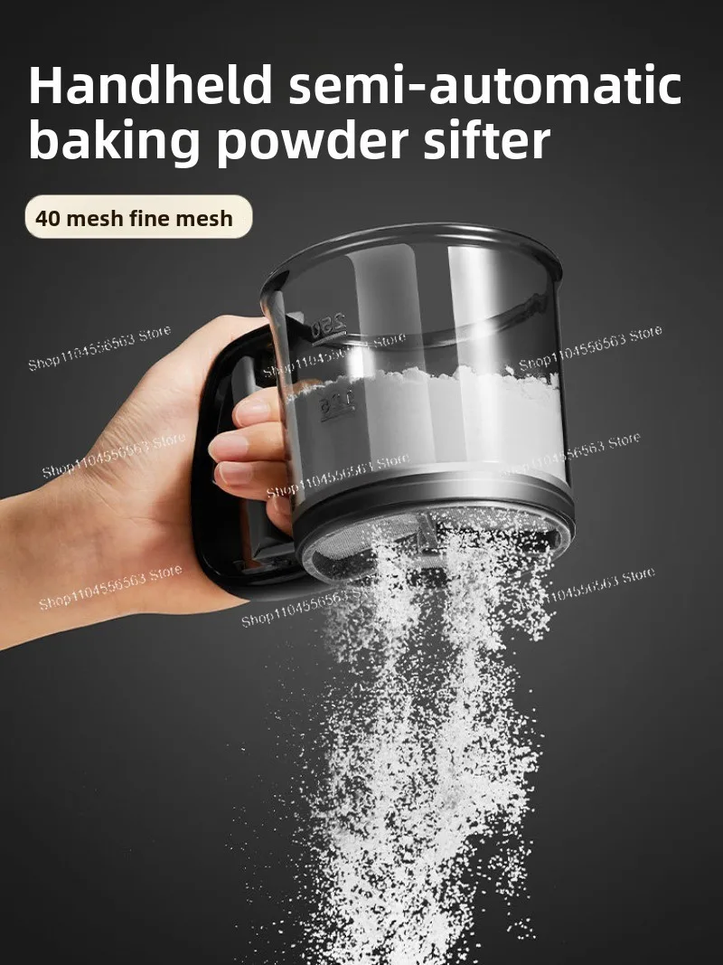 Handheld Semi-automatic Flour Sieve, Special Powder Sieve for Baking, Sieve Tool, Sieve Filter, Cake Artifact