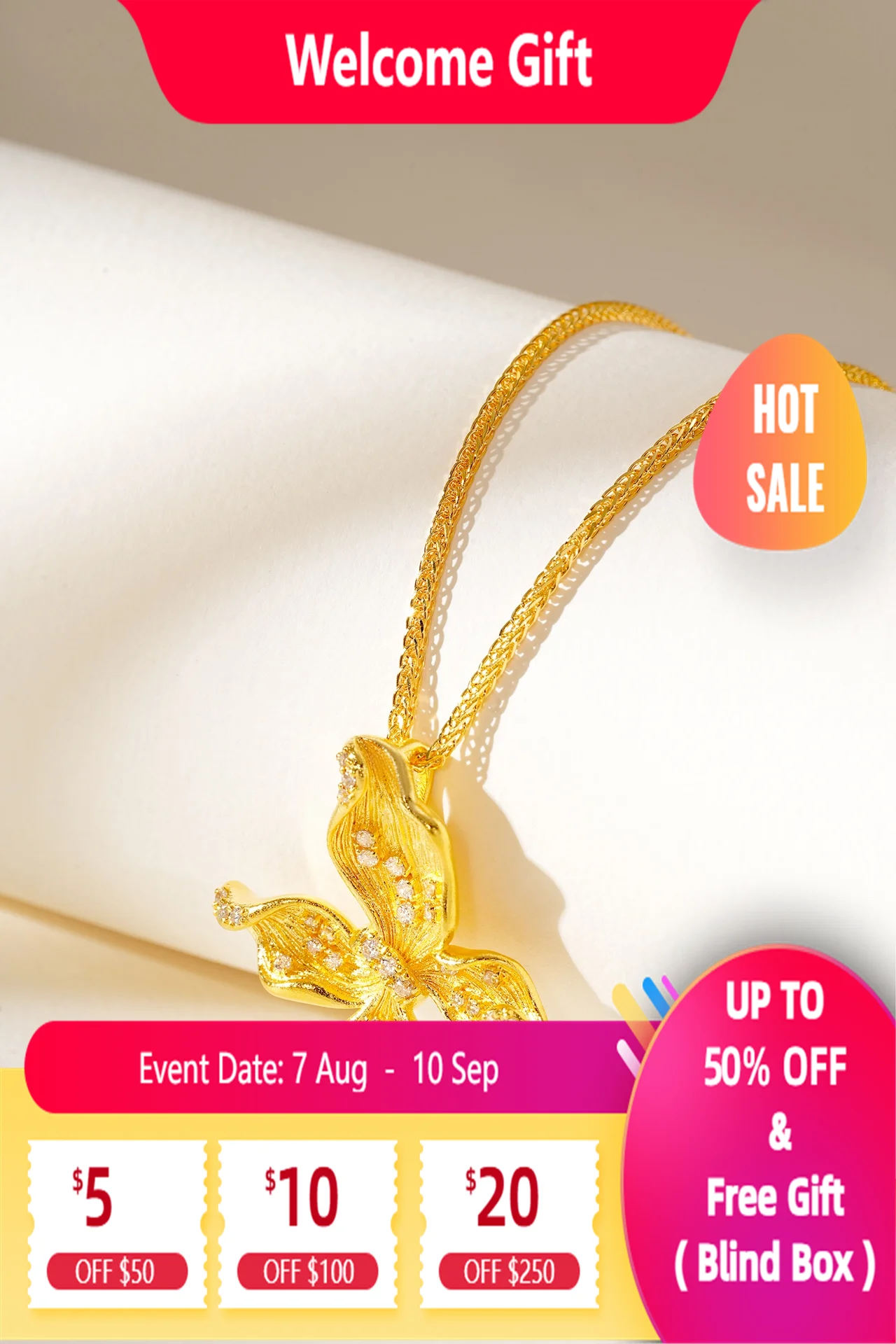 

Lium Gems 24k Gold Vermeil 925 Silver Dainty Cubic Zirconia Pendant Necklace Women Butterfly Pendant Layering Chain Necklaces