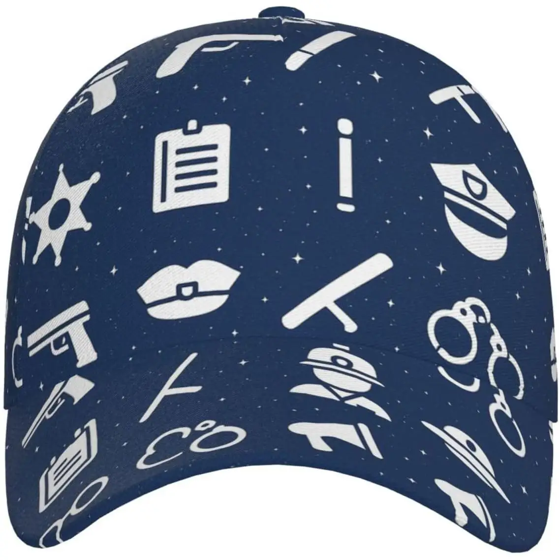 Detective Tool Pattern Unisex Baseball Cap with Adjustable Closure Police Pattern Classic Dad Hat Sports Hat Black