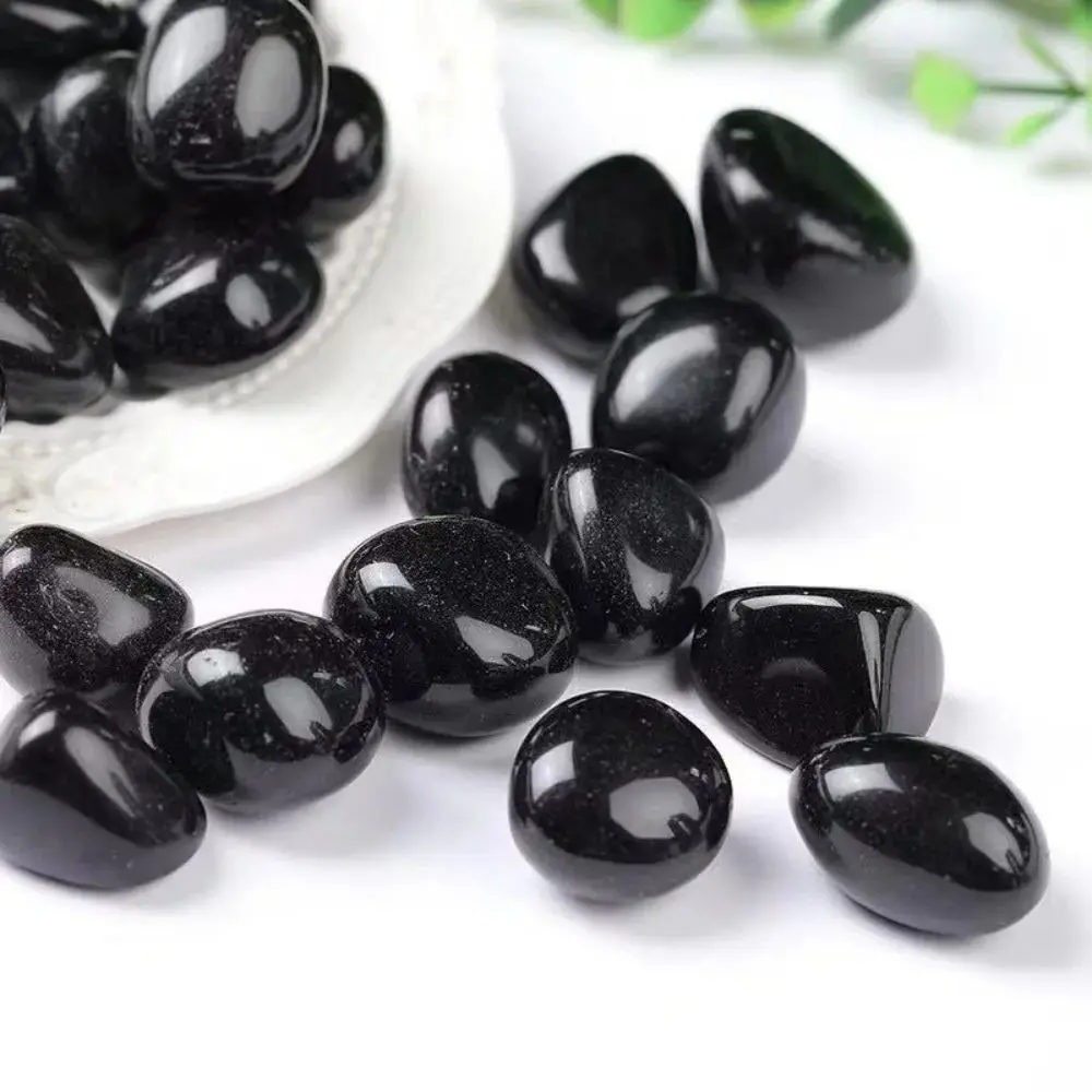 

2-3cm Natural Black Obsidian Tumbled Stone Crystal Healing Stone Rock for Tumbled Irregular Gemstones for Room Decoration