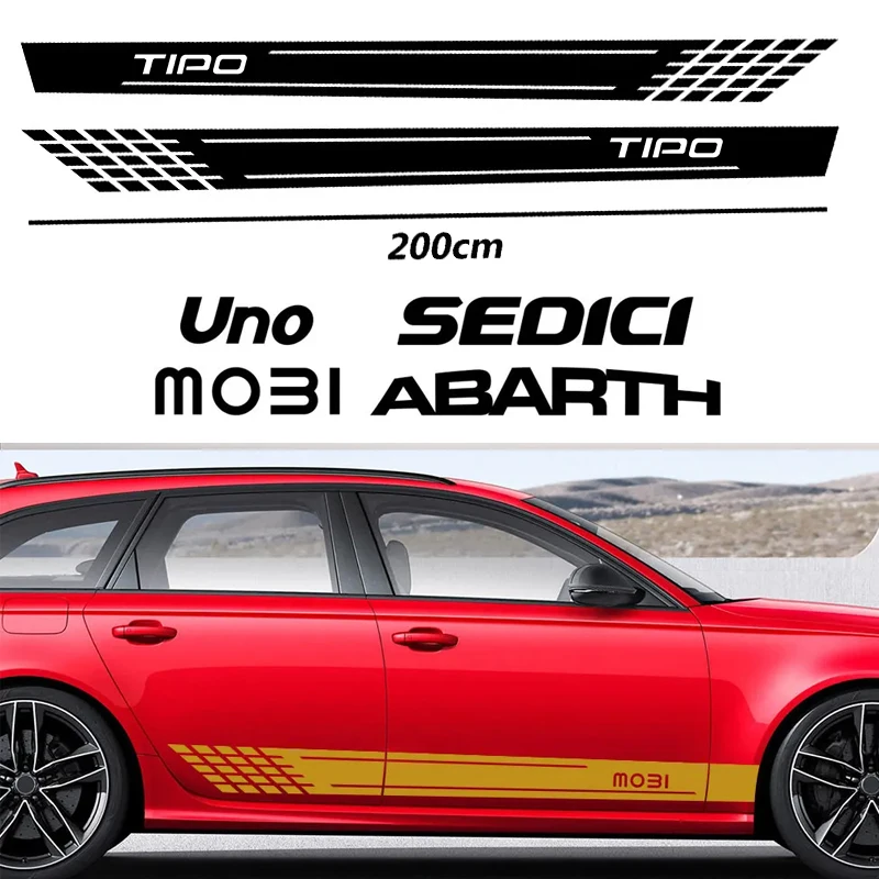 2PCS Car Logo Side Sticker for Fiat TIPO TORO 124 SPIDER ABARTH ALBEA CRONOS DOBLO DUCATO MOBI SEDICI STILO UNO Auto Accessories