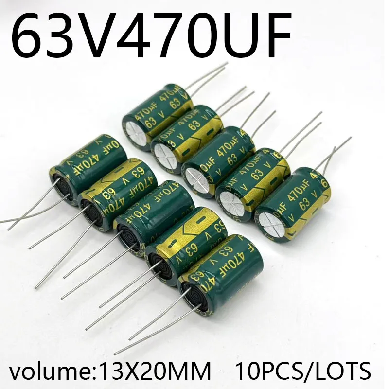 

10pcs/lots 63V470UF 13*20MM high frequency low impedance aluminum electrolytic capacitor 63v470uf