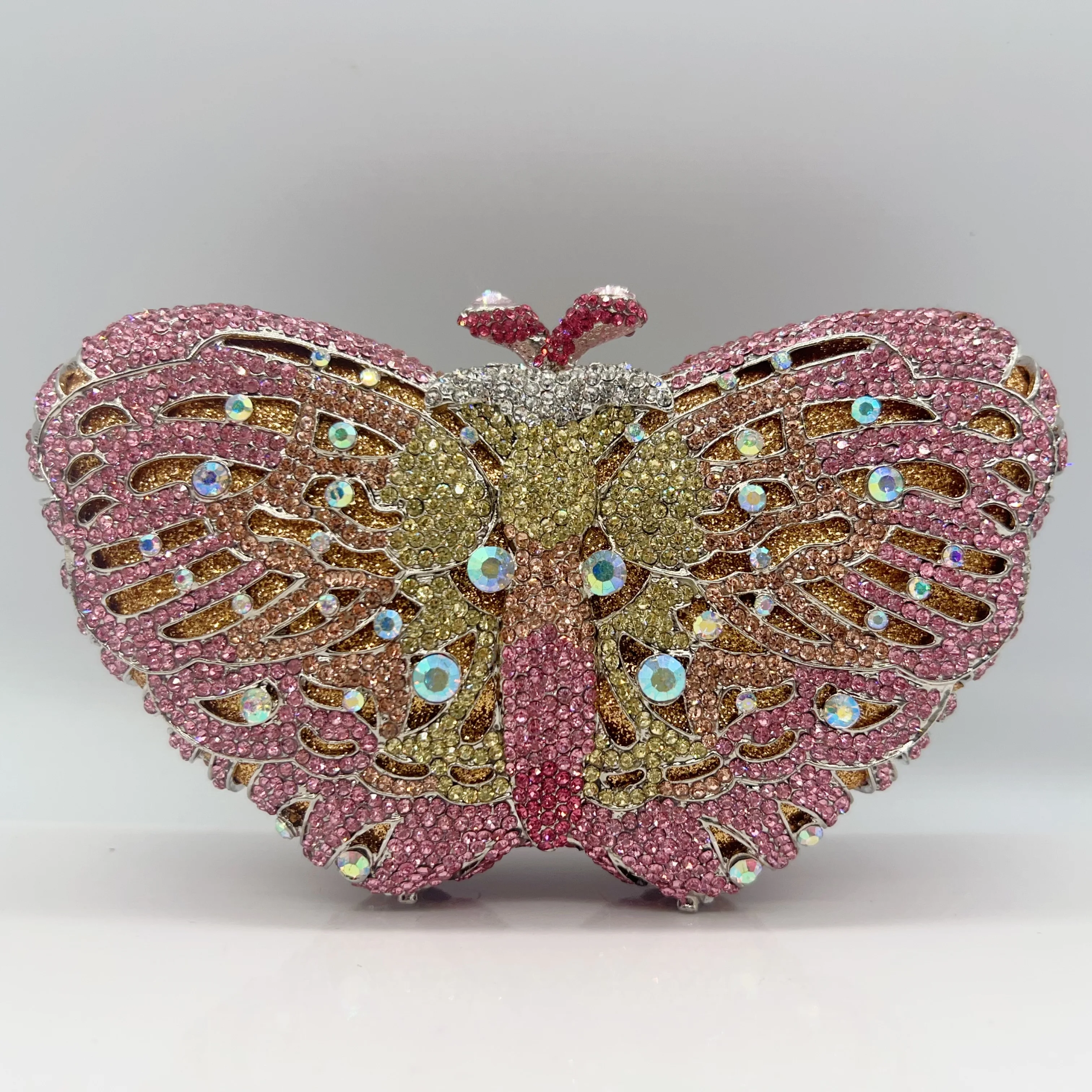 

Hot-Selling Butterfly Shape Surface Diamond Belt Chain Diamond Purse Ladies Evening Bag