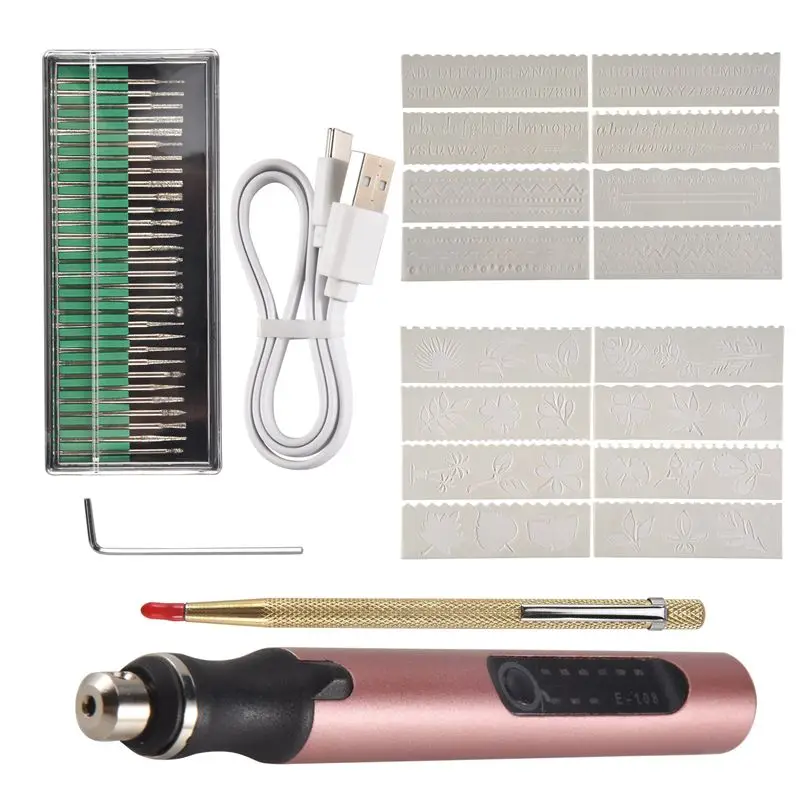 

A60zrechargeable Cordless Mini Engraver Pen DIY Engraving Tool Kit For Metal Glass Plastic Wood Jewelry Stencilsmay