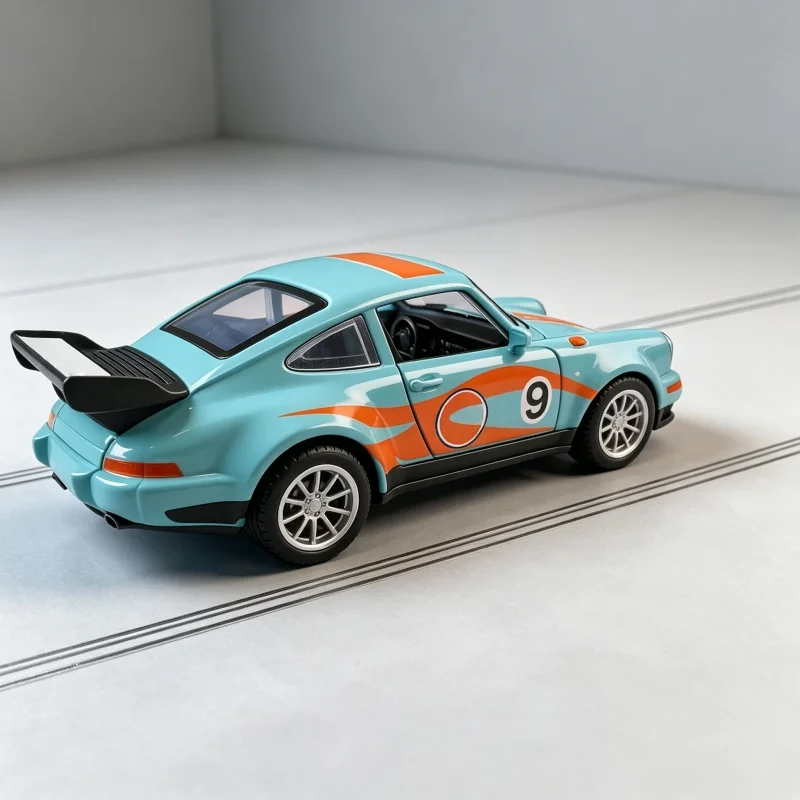 Retro-Sportwagen-Modell im Maßstab 1:36, aus Metall, mit aufrollbarer Motorisierung, mit öffnenden Türen, Rennwagen-Lackierung, Spielzeugauto, Dekoration für den Schreibtisch, Sammlerstück – Detail 5