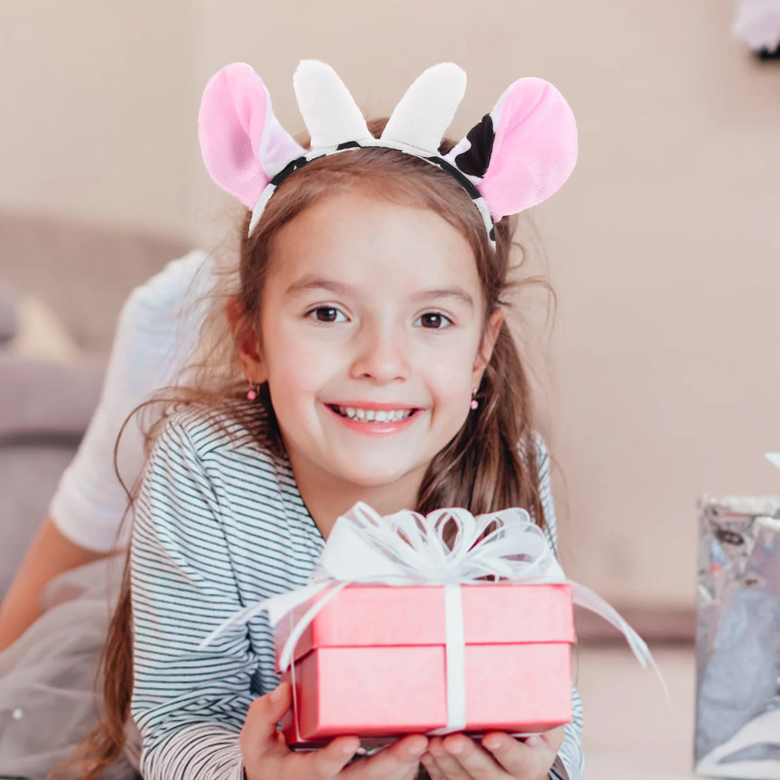 Adorável orelha de vaca bandana halloween animal cosplay traje dos desenhos animados vaca orelha hairband crianças bandana festa vestir-se acessório de cabelo