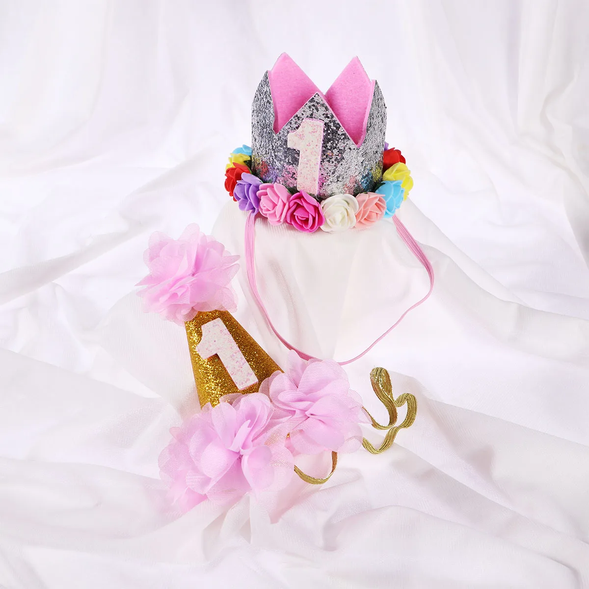 

Cute Colorful Pet Birthday Hat Dog Cat Party Crown Adjustable Decorations Small Medium Breeds Cosplay Photo Shoot Event for Dogs