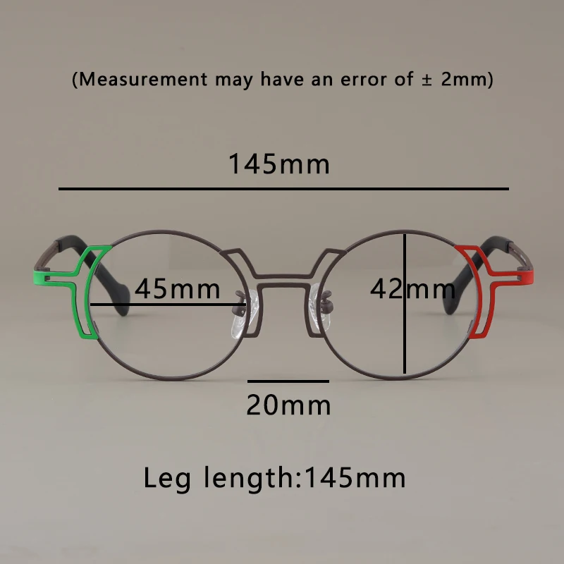 إطار نظارات دائري من التيتانيوم عالي الجودة مصنوع يدويًا على الطراز الياباني للرجال والنساء يمكن تخصيص العدسات