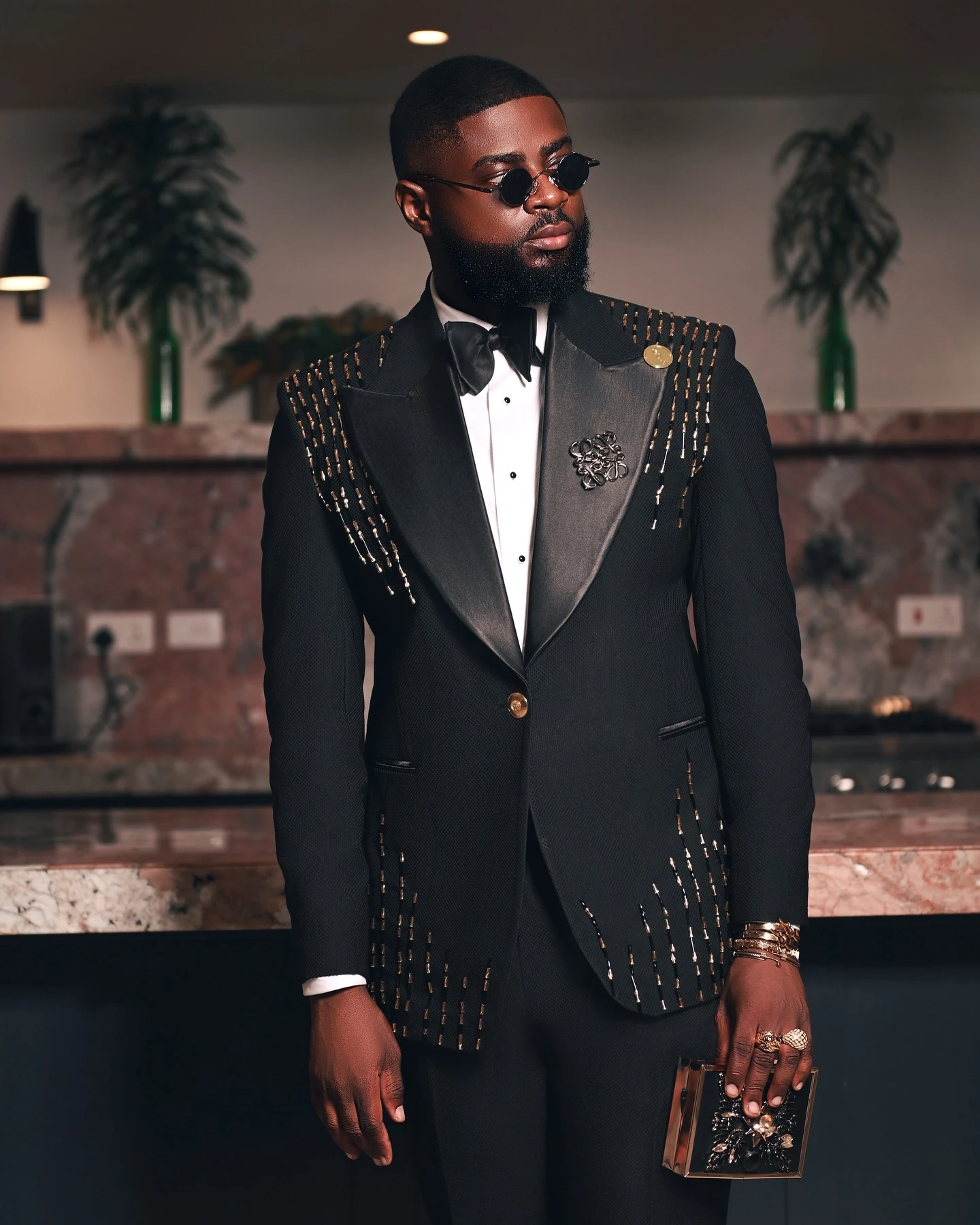 تخصيص الرجال بدل زفاف سباركلي حلية سهرة العريس السترة الترتر الديكور التلبيب كريستال 2 قطعة مجموعة rajes الفقرة hombre #4