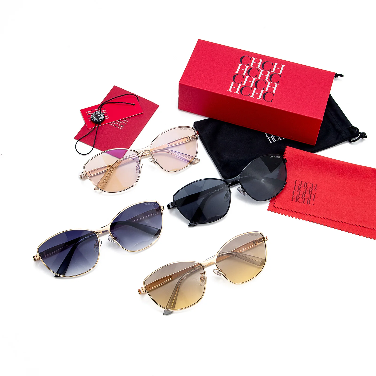 

Cat Eye Sunglasses for Women with Metal Temples Chic Retro Design UV400 Protection Lightweight Comfortable for Daily Wear