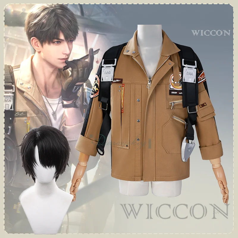 

Love And Deepspace Caleb Cosplay Wig Flying Jacket Coat Xia Yizhou Role-play Halloween Uniforms Cool