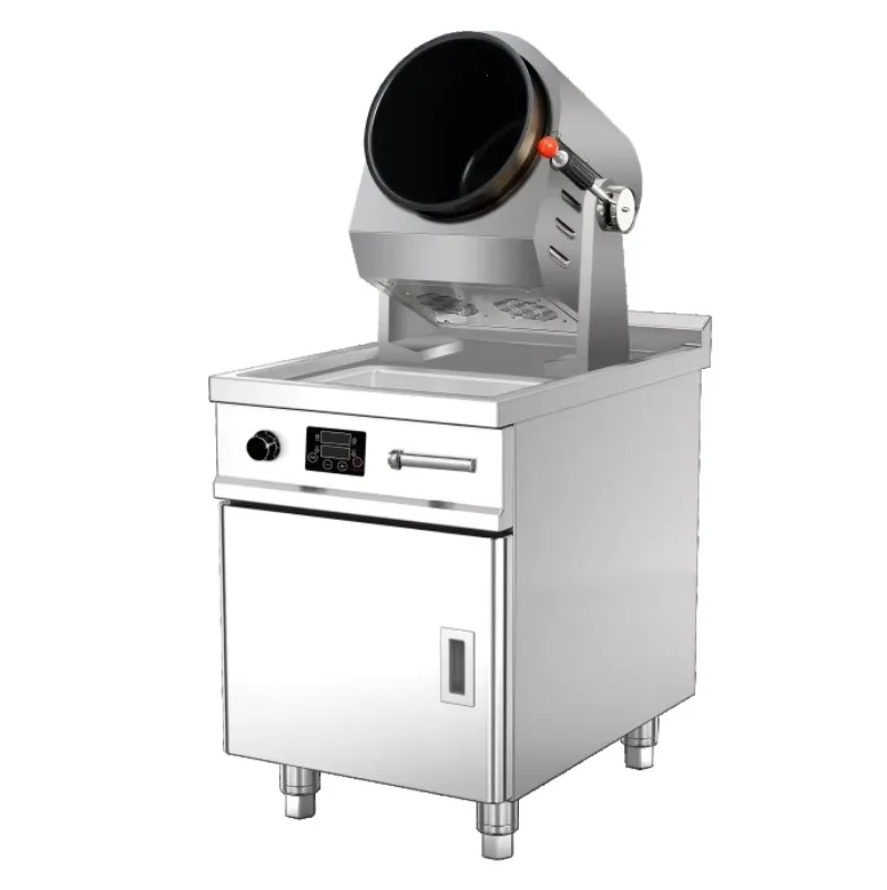 خزانة قلي روبوت برأسين، ماكينة طهي طبلة أوتوماتيكية أوتوماتيكية غير لاصقة، طعام ذكي تجاري #2