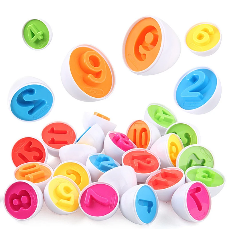 4pcs Smart Egg Matching Toys Children Early Educational Montessori Learning Toys Color Shape Vehicle Vegetable Cognition Toy DDJ