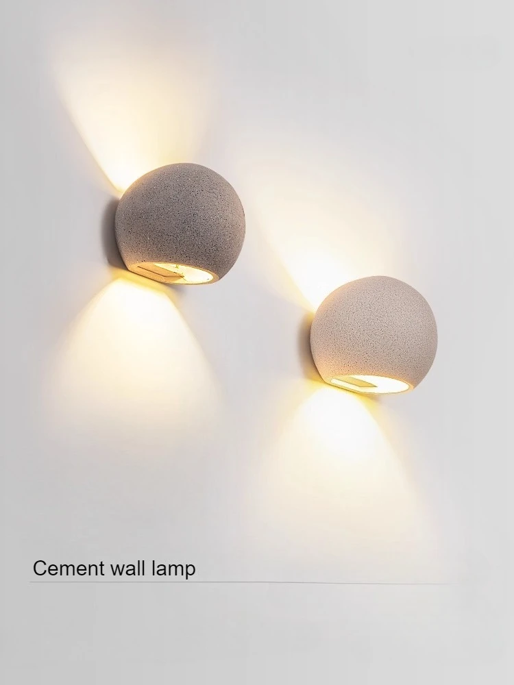 

Industrial creative cement wall lamp living room hallway bedroom Wall Sconces Up OR Down Light Nordic Indoor terrazzo wall light