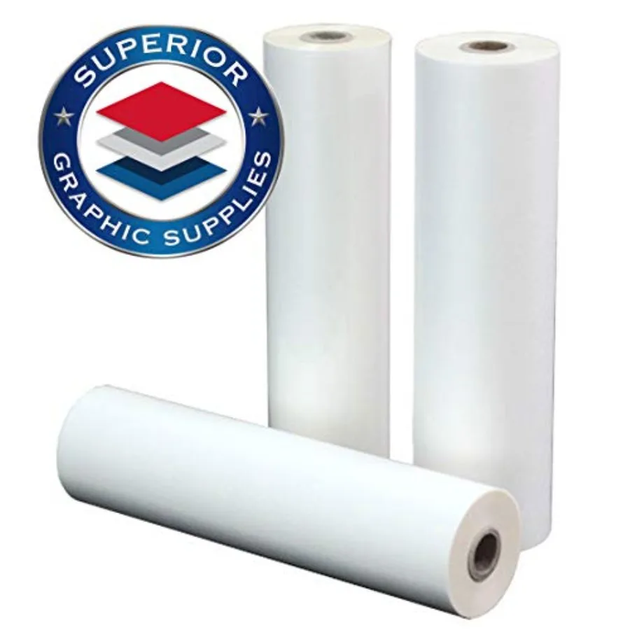 

Laminating film for office and school use, PET material, clear gloss color, 1.7 mil thickness with 1-inch core, 2-roll pack