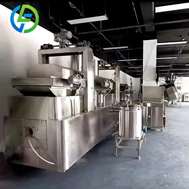 Industrial Continuous Deep Fryer Automatic Conveyor Frying Machine for Fried Chicken Nuts Snacks Food Processing