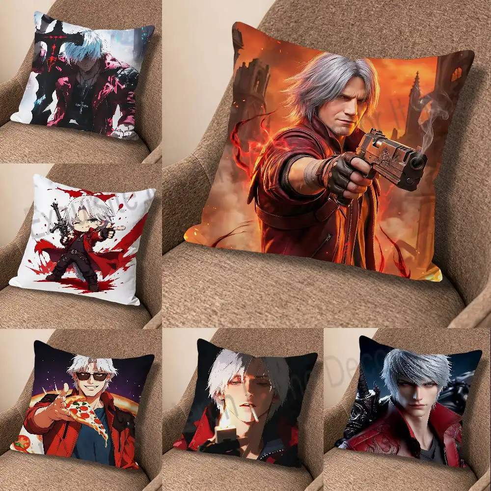 D-Devil May C-Cry Dante Anime Celebrity Merchandise All-Match Printed Pillow Case Sofa Car Office Room Decoration Protector
