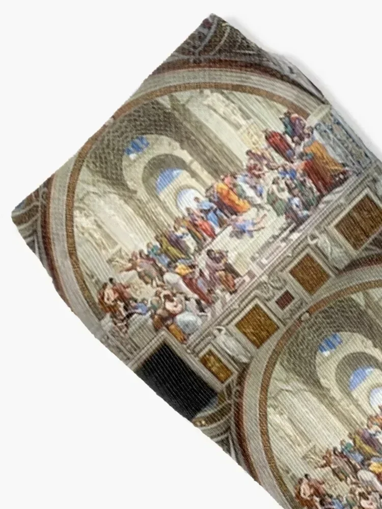 40. Raphael's The School of Athens (1511) famous painting Socks FASHION colored luxe Ladies Socks Men's