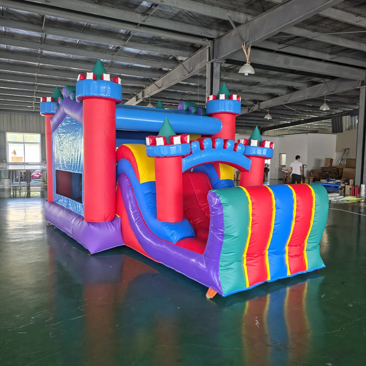 Commercial PVC Inflatable Bounce House with Slide Heavy Duty Kids Jumping Castle for Outdoor Party