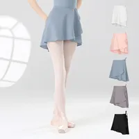 Girls Ballet Skirts Women Dance Short Skirts High Elastic Skirt Ballerina Adult Skate Dancing Yoga Lace Up Chiffon Skirt