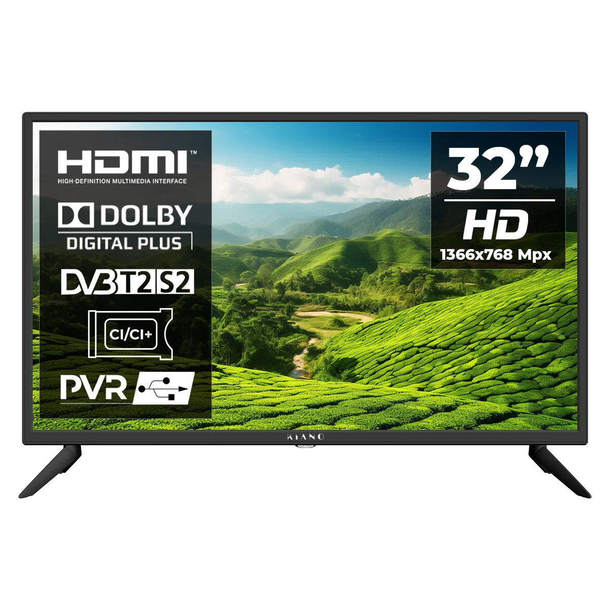 تلفزيون LED Kiano SlimTV 32 HD جاهز HDMI USB PVR مسجل HD صورة
