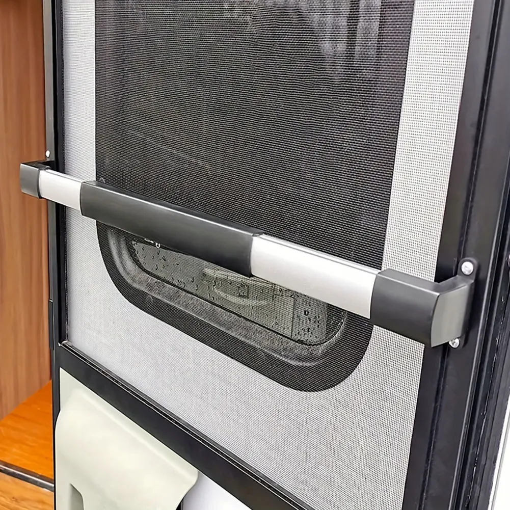 

RV Screen Door Handle Adjustable RV Screen Door Cross Bar Ergonomic RV Door Handle Grab Bar for Caravan Camper