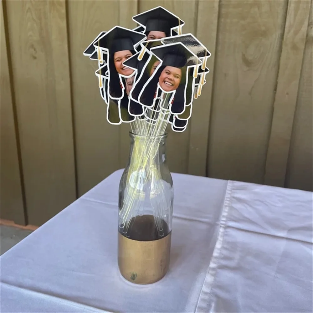 Graduate Custom drink stirrers personalized with face, stir sticks Custom Party Decorations, Graduation swizzle sticks, photo st