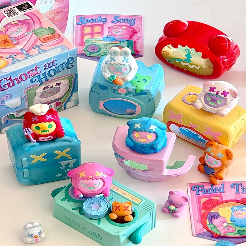 

Коллекционная фигурка Finding Unicorn X ShinWoo Ghost Bear из серии Ghost At Home, декор для рабочего стола, креативная детская игрушка, подарок
