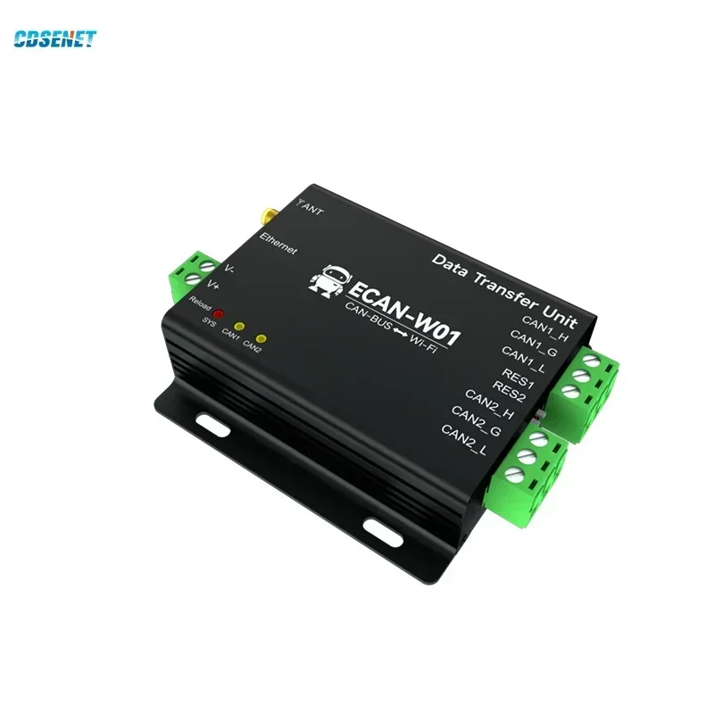 CAN2.0 to WIFI Converter Serial Server AP STA CANBUS CDSENET ECAN-W01 TCP Gateway Heatbeat Isolation Protection Watchdog