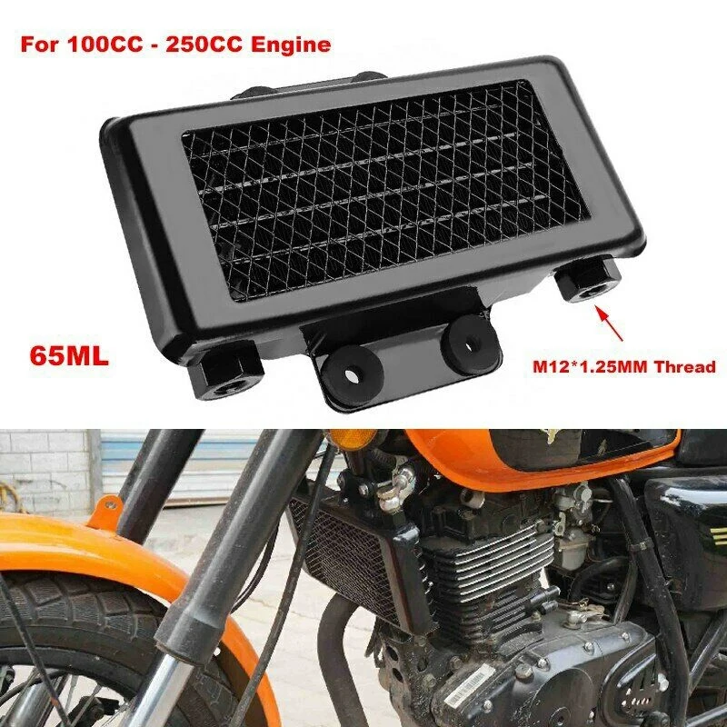 Motorcycle Engine Oil Cooler Cooling Radiator 65Ml Aluminum Black For 100CC-250CC Motorcycle Dirt Bike ATV