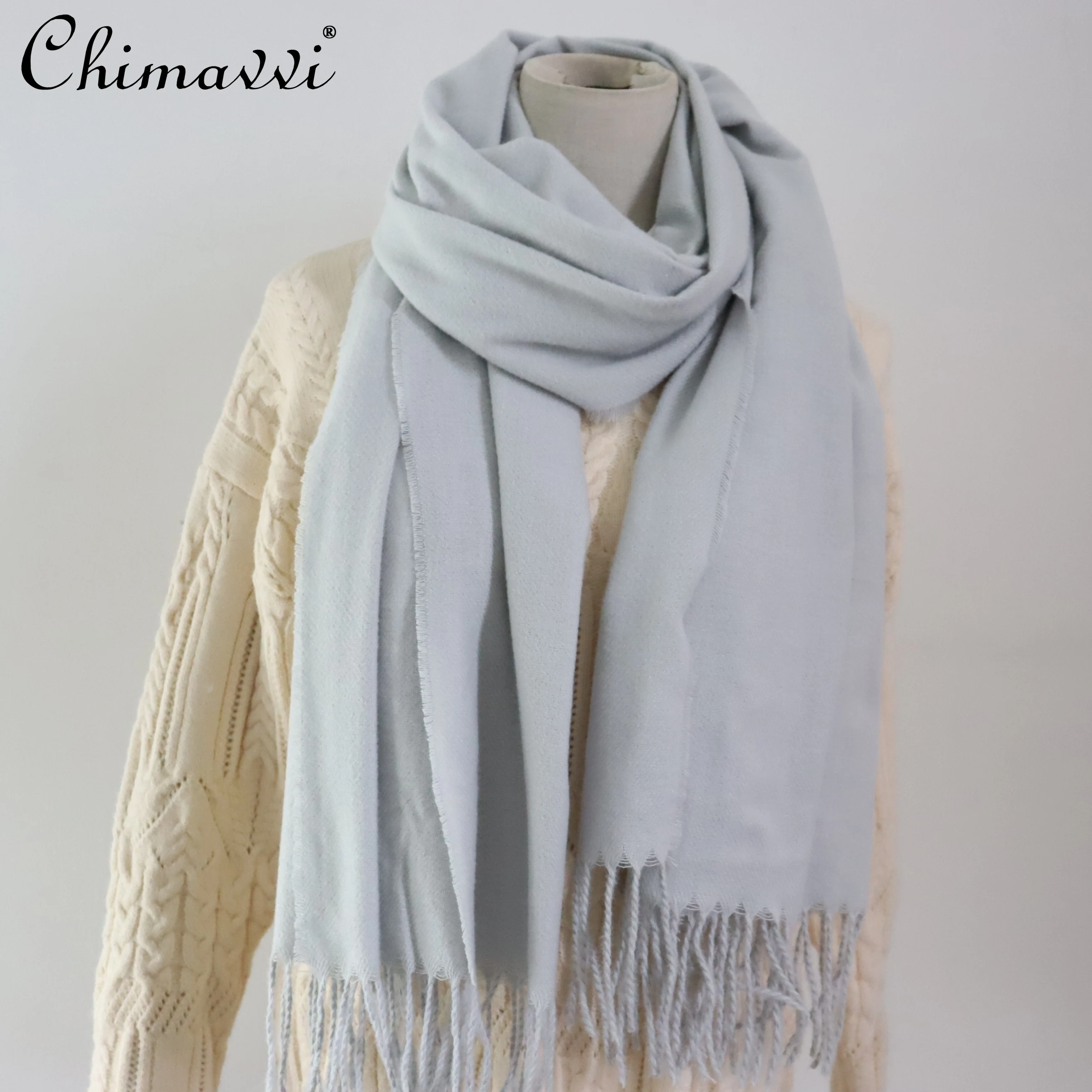 Japoński szal w stylu słodkim, apaszka z uroczą kokardką, jednolity kolor, uniwersalny, odpinany, lolita, dwufunkcyjny, uroczy, miękki szal dla dziewczyn.