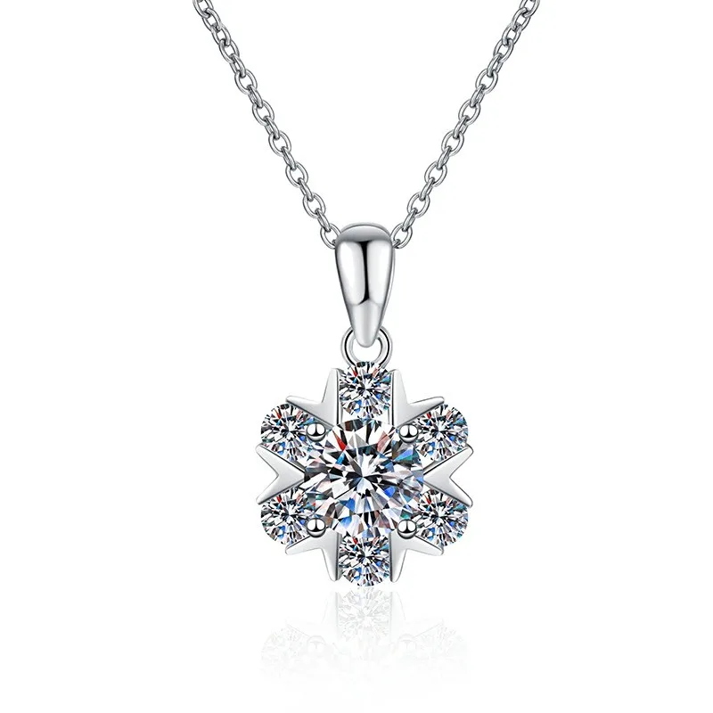 

XL146 Lefei Fashion Luxury Color D Classic Moissanite 1ct Snow Necklace For Charm Women s925 Sterling Silver Party Jewelry Gifts