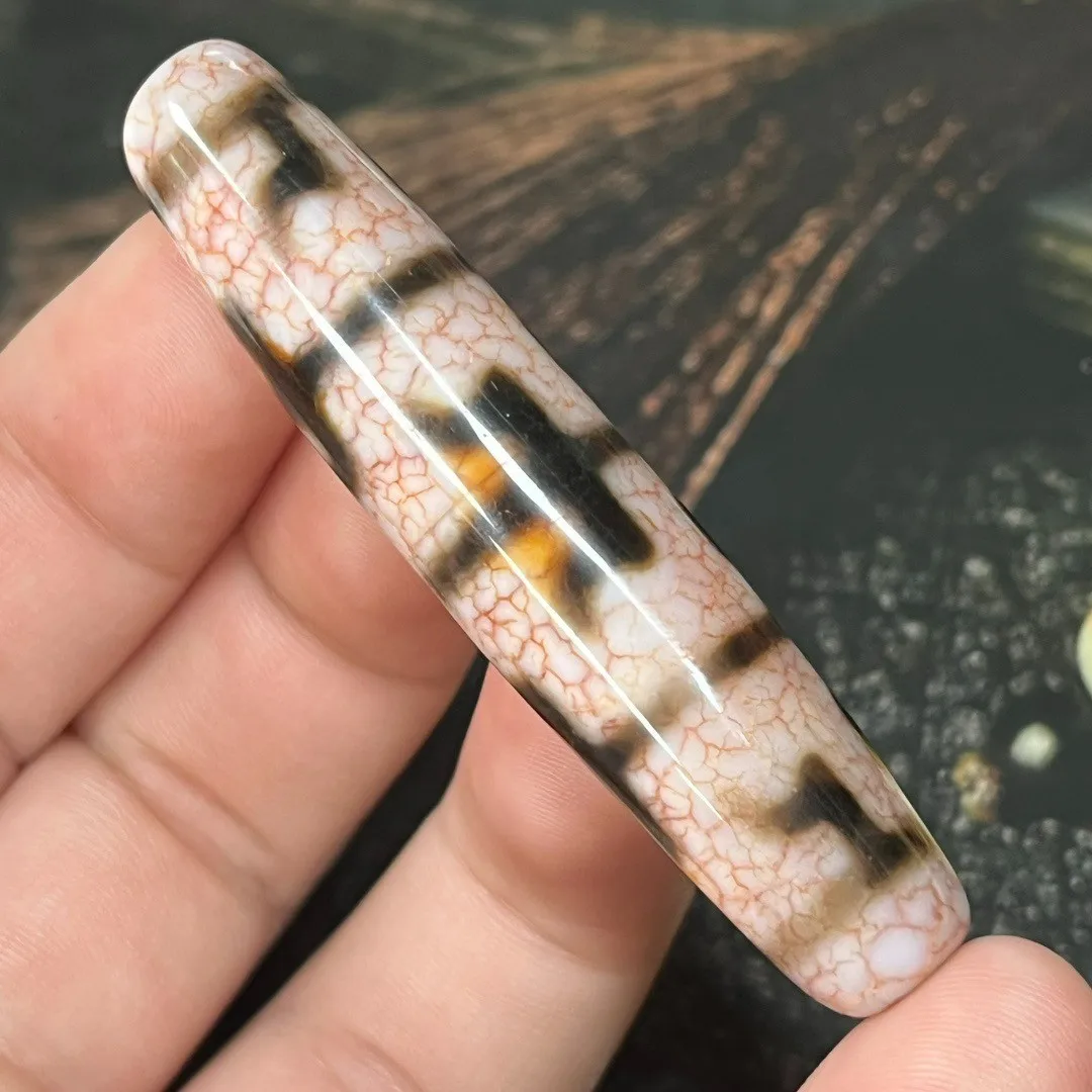 Power Tibetan Old Agate Old dZi *Figure Guiren* Bead Amulet Bead 57mm Z0407