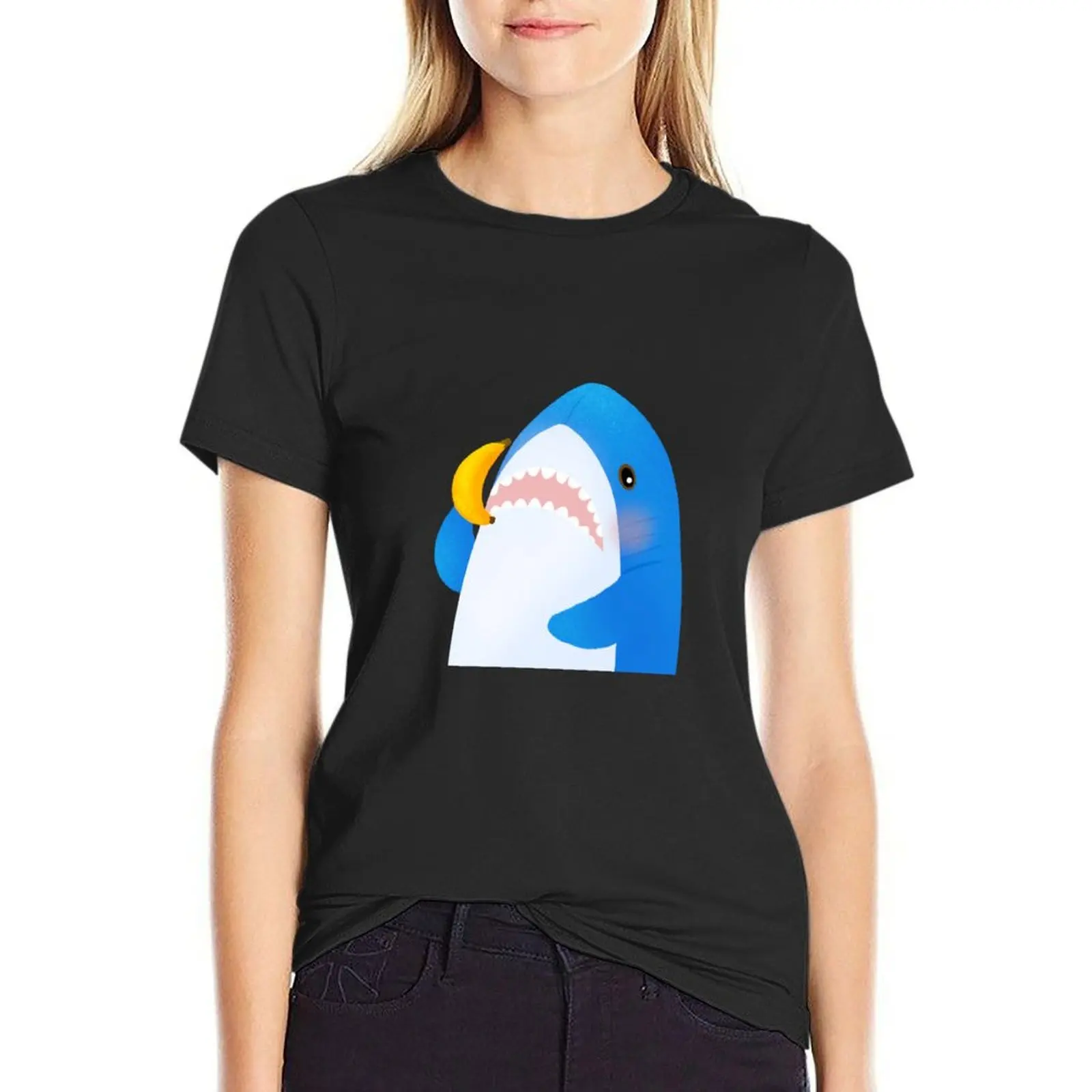 Blahaj/shark: banana phone T-Shirt tees shirts graphic tees lady clothes Women clothing