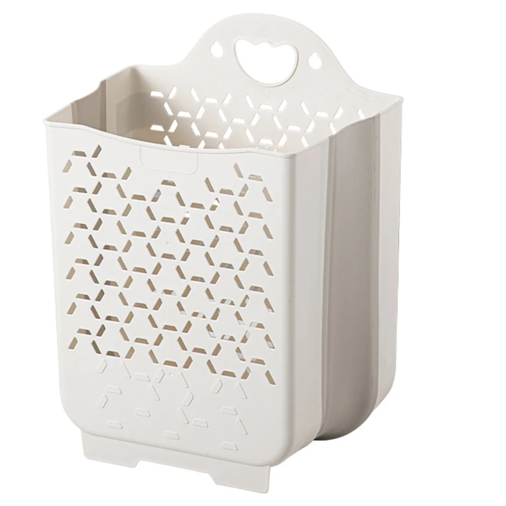 

Wall Hanging Laundry Basket Perforation-free Hampers Mini Storage Collapsible Mount Tpe Clothes Bathroom PP Material Practical