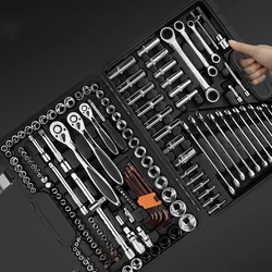 Socket Ratchet Car Repair Tool Wrench Set Head Ratchet Pawl Socket Spanner Screwdriver Professional Metalworking Car Kit