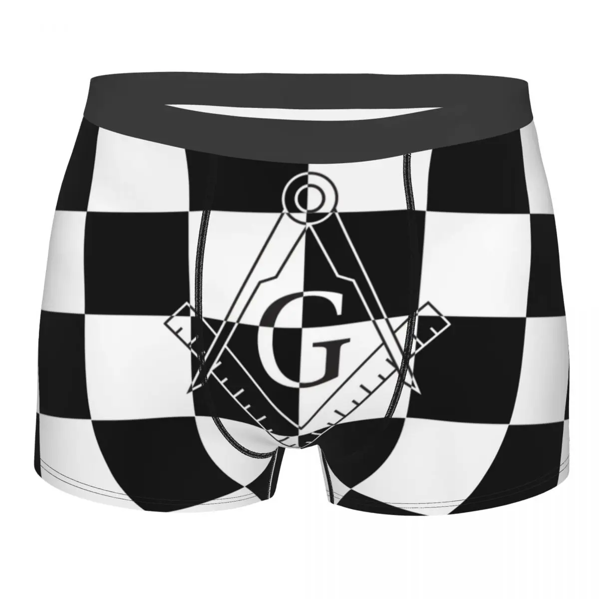 Custom Freemason Symbol Underwear Men Printed Masonic Mason Freemasonry Boxer Briefs Shorts Panties Breathable Underpants